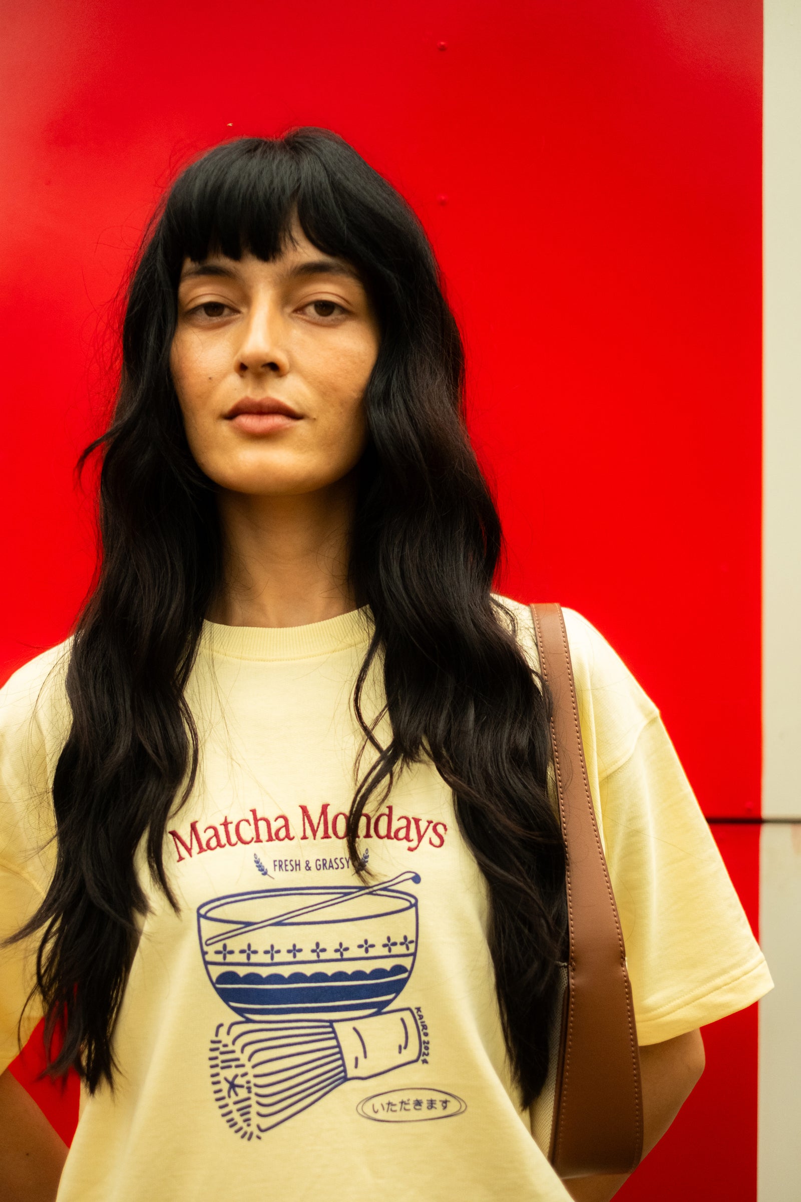 Butter Yellow Embroidered Matcha T-Shirt