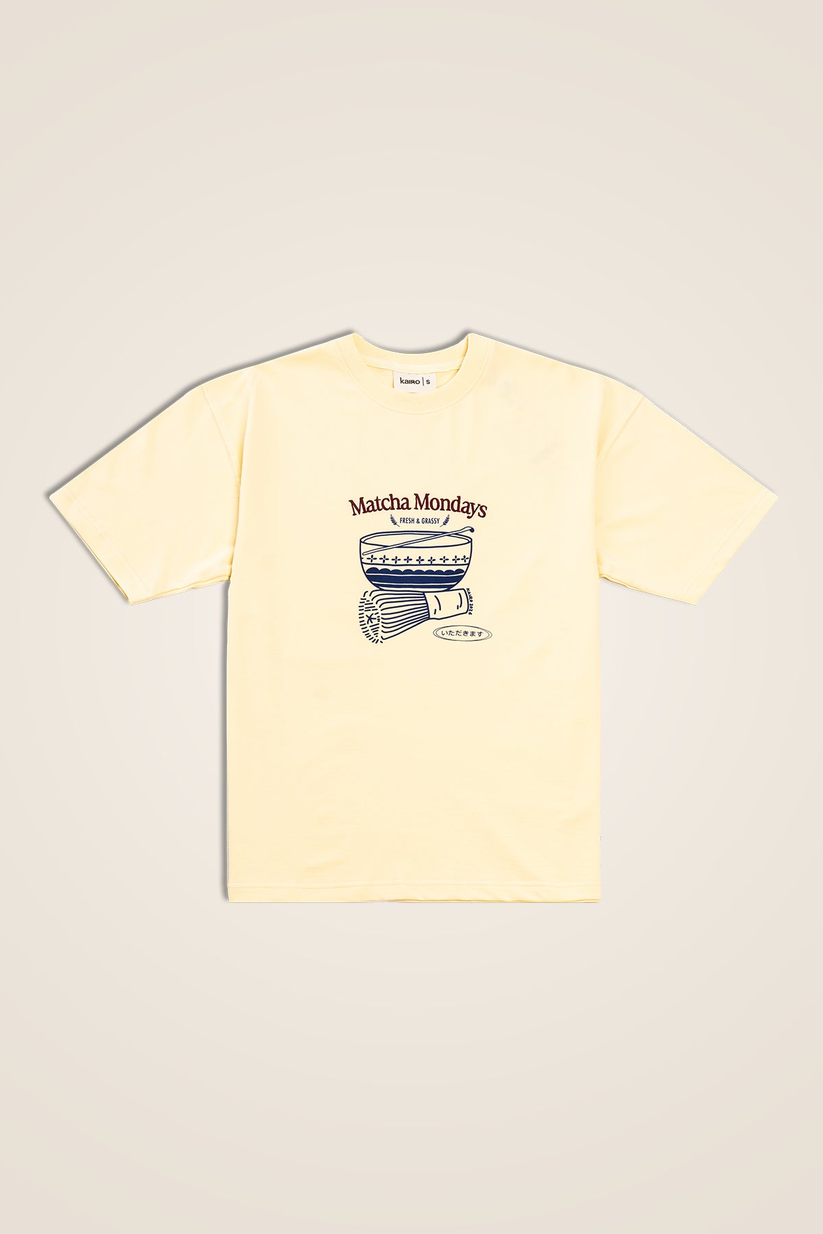 Butter Yellow Embroidered Matcha T-Shirt